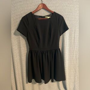 Giani Bini Little Black Dress Peplum Skater Fit & Flare Fitted Mini Dress Small
